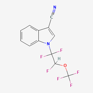 molecular formula C12H6F6N2O B2570673 1-[1,1,2-Trifluoro-2-(trifluoromethoxy)ethyl]indole-3-carbonitrile CAS No. 2375269-78-4