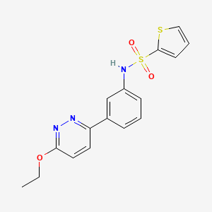 molecular formula C16H15N3O3S2 B2570675 N-[3-(6-ethoxypyridazin-3-yl)phenyl]thiophene-2-sulfonamide CAS No. 895806-55-0