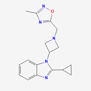 molecular formula C17H19N5O B2570693 2-cyclopropyl-1-{1-[(3-methyl-1,2,4-oxadiazol-5-yl)methyl]azetidin-3-yl}-1H-1,3-benzodiazole CAS No. 2380171-65-1