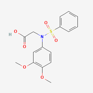 molecular formula C16H17NO6S B2570700 N-(3,4-二甲氧基苯基)-N-(苯磺酰基)甘氨酸 CAS No. 333449-93-7