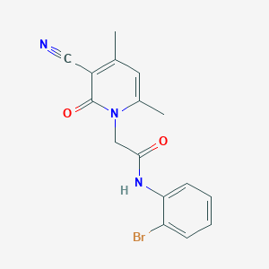 molecular formula C16H14BrN3O2 B2570718 N-(2-bromophenyl)-2-(3-cyano-4,6-dimethyl-2-oxopyridin-1(2H)-yl)acetamide CAS No. 931744-23-9