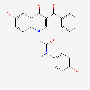 molecular formula C25H19FN2O4 B2570719 2-(3-benzoyl-6-fluoro-4-oxo-1,4-dihydroquinolin-1-yl)-N-(4-methoxyphenyl)acetamide CAS No. 866348-53-0