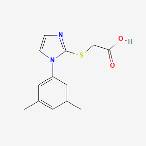 molecular formula C13H14N2O2S B2570727 2-{[1-(3,5-二甲苯基)-1H-咪唑-2-基]硫代}乙酸 CAS No. 851468-05-8