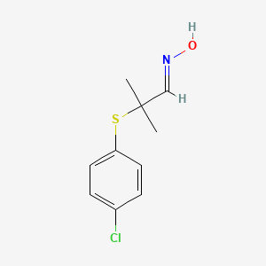 molecular formula C10H12ClNOS B2570732 (E)-N-{2-[(4-chlorophenyl)sulfanyl]-2-methylpropylidene}hydroxylamine CAS No. 10533-64-9