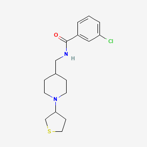 molecular formula C17H23ClN2OS B2570743 3-chloro-N-((1-(tetrahydrothiophen-3-yl)piperidin-4-yl)methyl)benzamide CAS No. 2034571-99-6