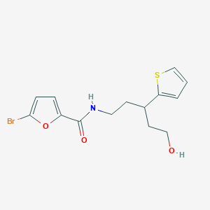 molecular formula C14H16BrNO3S B2570745 5-溴-N-(5-羟基-3-(噻吩-2-基)戊基)呋喃-2-甲酰胺 CAS No. 2034480-62-9