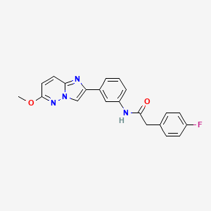 molecular formula C21H17FN4O2 B2570746 2-(4-fluorophenyl)-N-(3-(6-methoxyimidazo[1,2-b]pyridazin-2-yl)phenyl)acetamide CAS No. 955780-77-5