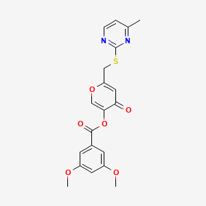 6-{[(4-methylpyrimidin-2-yl)sulfanyl]methyl}-4-oxo-4H-pyran-3-yl 3,5-dimethoxybenzoate