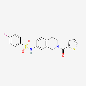 4-fluoro-N-(2-(thiophene-2-carbonyl)-1,2,3,4-tetrahydroisoquinolin-7-yl)benzenesulfonamide