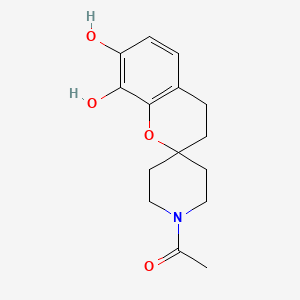 molecular formula C15H19NO4 B2570752 1-(7,8-Dihydroxyspiro[chroman-2,4'-piperidin]-1'-yl)ethanone CAS No. 924769-68-6