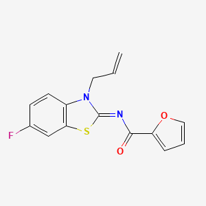 molecular formula C15H11FN2O2S B2570759 (Z)-N-(3-烯丙基-6-氟苯并[d]噻唑-2(3H)-亚烷基)呋喃-2-甲酰胺 CAS No. 865175-33-3