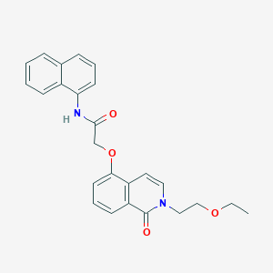 molecular formula C25H24N2O4 B2570774 2-[2-(2-乙氧基乙基)-1-氧代异喹啉-5-基]氧基-N-萘-1-基乙酰胺 CAS No. 898457-41-5