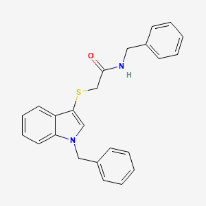 molecular formula C24H22N2OS B2570782 N-benzyl-2-(1-benzylindol-3-yl)sulfanylacetamide CAS No. 851412-24-3