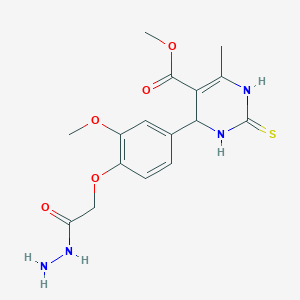 molecular formula C16H20N4O5S B2570783 Methyl 4-(4-(2-hydrazinyl-2-oxoethoxy)-3-methoxyphenyl)-6-methyl-2-thioxo-1,2,3,4-tetrahydropyrimidine-5-carboxylate CAS No. 828298-30-2