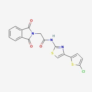 molecular formula C17H10ClN3O3S2 B2570786 N-(4-(5-chlorothiophen-2-yl)thiazol-2-yl)-2-(1,3-dioxoisoindolin-2-yl)acetamide CAS No. 329269-52-5