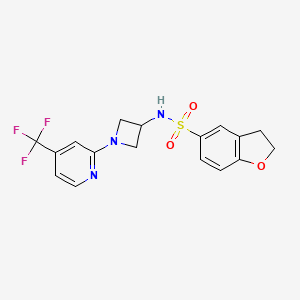 molecular formula C17H16F3N3O3S B2570790 N-[1-[4-(Trifluoromethyl)pyridin-2-yl]azetidin-3-yl]-2,3-dihydro-1-benzofuran-5-sulfonamide CAS No. 2415512-19-3