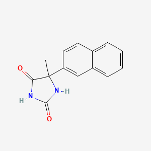 molecular formula C14H12N2O2 B2570800 5-Methyl-5-(naphthalen-2-yl)imidazolidine-2,4-dione CAS No. 78772-74-4