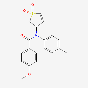 molecular formula C19H19NO4S B2570801 N-(1,1-dioxido-2,3-dihydrothiophen-3-yl)-4-methoxy-N-(p-tolyl)benzamide CAS No. 449782-88-1