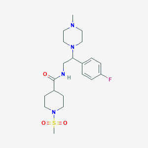 molecular formula C20H31FN4O3S B2570802 N-(2-(4-氟苯基)-2-(4-甲基哌嗪-1-基)乙基)-1-(甲磺酰基)哌啶-4-甲酰胺 CAS No. 1210320-54-9