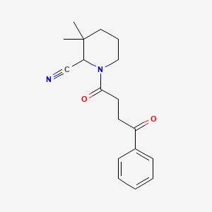 3,3-Dimethyl-1-(4-oxo-4-phenylbutanoyl)piperidine-2-carbonitrile