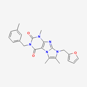 molecular formula C23H23N5O3 B2570805 6-(Furan-2-ylmethyl)-4,7,8-trimethyl-2-[(3-methylphenyl)methyl]purino[7,8-a]imidazole-1,3-dione CAS No. 887461-04-3
