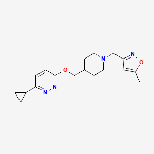 3-[[4-[(6-Cyclopropylpyridazin-3-yl)oxymethyl]piperidin-1-yl]methyl]-5-methyl-1,2-oxazole