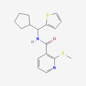 molecular formula C17H20N2OS2 B2570814 N-[cyclopentyl(thiophen-2-yl)methyl]-2-(methylsulfanyl)pyridine-3-carboxamide CAS No. 1211368-74-9