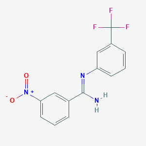 molecular formula C14H10F3N3O2 B2570815 3-nitro-N-[3-(trifluoromethyl)phenyl]benzenecarboximidamide CAS No. 339009-83-5