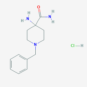 molecular formula C13H20ClN3O B2570818 4-Amino-1-benzylpiperidine-4-carboxamide;hydrochloride CAS No. 2243509-48-8