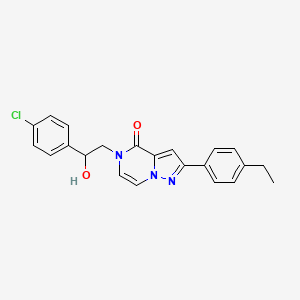 molecular formula C22H20ClN3O2 B2570820 5-[2-(4-chlorophenyl)-2-hydroxyethyl]-2-(4-ethylphenyl)pyrazolo[1,5-a]pyrazin-4(5H)-one CAS No. 1989792-42-8