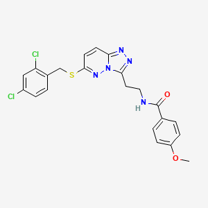 molecular formula C22H19Cl2N5O2S B2570825 N-(2-(6-((2,4-dichlorobenzyl)thio)-[1,2,4]triazolo[4,3-b]pyridazin-3-yl)ethyl)-4-methoxybenzamide CAS No. 872996-30-0