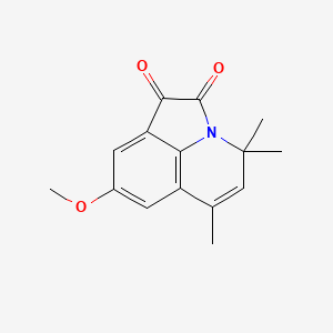 molecular formula C15H15NO3 B2570826 8-甲氧基-4,4,6-三甲基-4H-吡咯并[3,2,1-ij]喹啉-1,2-二酮 CAS No. 443321-63-9