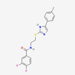 3,4-difluoro-N-(2-((5-(p-tolyl)-1H-imidazol-2-yl)thio)ethyl)benzamide