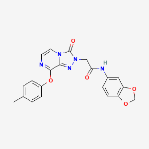 molecular formula C21H17N5O5 B2570830 N-(benzo[d][1,3]dioxol-5-yl)-2-(3-oxo-8-(p-tolyloxy)-[1,2,4]triazolo[4,3-a]pyrazin-2(3H)-yl)acetamide CAS No. 1251600-11-9