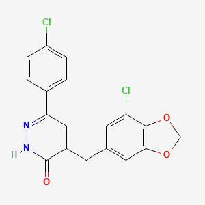 molecular formula C18H12Cl2N2O3 B2570836 4-[(7-Chloro-1,3-benzodioxol-5-yl)methyl]-6-(4-chlorophenyl)pyridazin-3-ol CAS No. 1435981-15-9