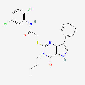 molecular formula C24H22Cl2N4O2S B2570855 2-((3-butyl-4-oxo-7-phenyl-4,5-dihydro-3H-pyrrolo[3,2-d]pyrimidin-2-yl)thio)-N-(2,5-dichlorophenyl)acetamide CAS No. 2034352-10-6