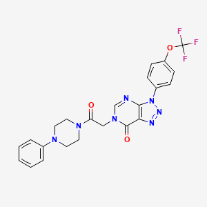 molecular formula C23H20F3N7O3 B2570879 6-(2-氧代-2-(4-苯基哌嗪-1-基)乙基)-3-(4-(三氟甲氧基)苯基)-3H-[1,2,3]三唑并[4,5-d]嘧啶-7(6H)-酮 CAS No. 893925-17-2