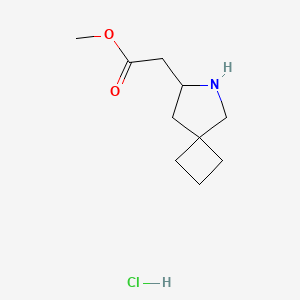 molecular formula C10H18ClNO2 B2570880 Methyl 2-(6-azaspiro[3.4]octan-7-yl)acetate hydrochloride CAS No. 2193065-13-1