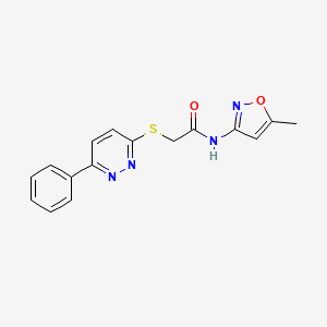 molecular formula C16H14N4O2S B2570889 N-(5-Methyl-isoxazol-3-yl)-2-(6-phenyl-pyridazin-3-ylsulfanyl)-acetamide CAS No. 626224-18-8