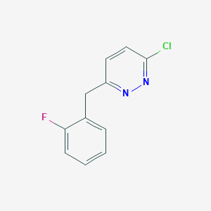 molecular formula C11H8ClFN2 B2570893 3-氯-6-(2-氟苄基)吡啶并嗪 CAS No. 200001-63-4