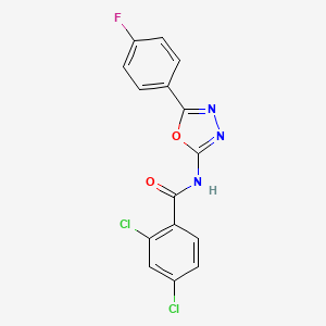 molecular formula C15H8Cl2FN3O2 B2570894 2,4-二氯-N-(5-(4-氟苯基)-1,3,4-恶二唑-2-基)苯甲酰胺 CAS No. 865285-39-8