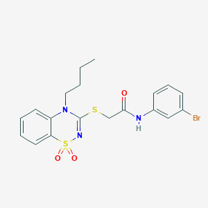 molecular formula C19H20BrN3O3S2 B2570899 N-(3-溴苯基)-2-((4-丁基-1,1-二氧化-4H-苯并[e][1,2,4]噻二嗪-3-基)硫代)乙酰胺 CAS No. 893790-24-4