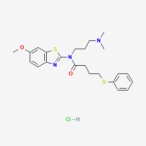 N-(3-(dimethylamino)propyl)-N-(6-methoxybenzo[d]thiazol-2-yl)-4-(phenylthio)butanamide hydrochloride