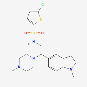 molecular formula C20H27ClN4O2S2 B2570906 5-氯-N-(2-(1-甲基吲哚-5-基)-2-(4-甲基哌嗪-1-基)乙基)噻吩-2-磺酰胺 CAS No. 946343-49-3