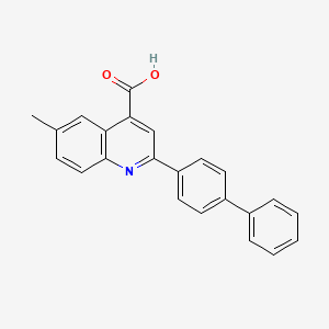 molecular formula C23H17NO2 B2570911 6-methyl-2-(4-phenylphenyl)quinoline-4-carboxylic Acid CAS No. 550301-48-9