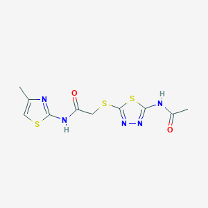 2-[(5-acetamido-1,3,4-thiadiazol-2-yl)sulfanyl]-N-(4-methyl-1,3-thiazol-2-yl)acetamide