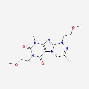 molecular formula C15H22N6O4 B2570937 1,7-bis(2-methoxyethyl)-3,9-dimethyl-5,7,9-trihydro-4H-1,2,4-triazino[4,3-h]pu rine-6,8-dione CAS No. 898448-97-0