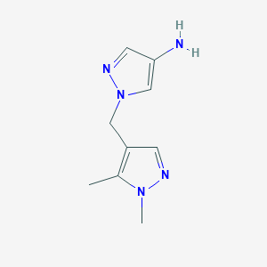 molecular formula C9H13N5 B2570943 1-[(1,5-二甲基-1H-吡唑-4-基)甲基]-1H-吡唑-4-胺 CAS No. 1001757-47-6