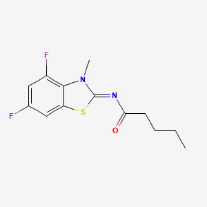 molecular formula C13H14F2N2OS B2570944 N-(4,6-difluoro-3-methyl-1,3-benzothiazol-2-ylidene)pentanamide CAS No. 868375-45-5