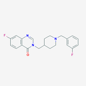 7-Fluoro-3-[[1-[(3-fluorophenyl)methyl]piperidin-4-yl]methyl]quinazolin-4-one